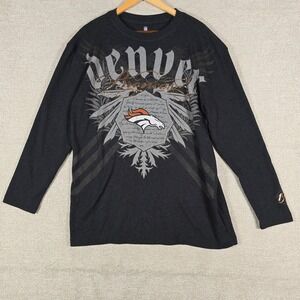 NFL Pro Line Denver Broncos Mens XL Long Sleeve Thermal Shirt Black Graphic 1960